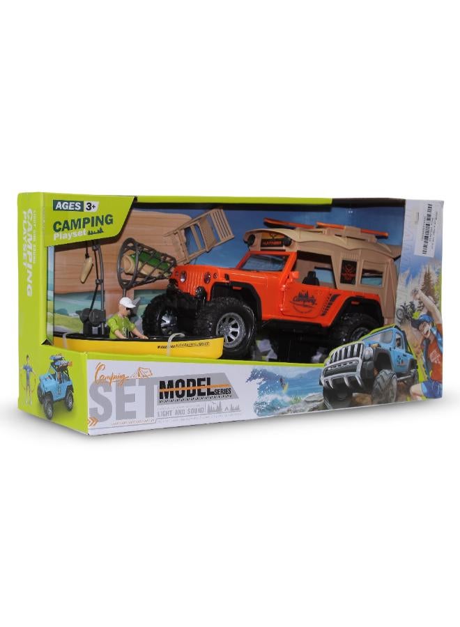 Camping Adventure Jeep Toy with Light, Sound & Fishing Accessories - Image 1