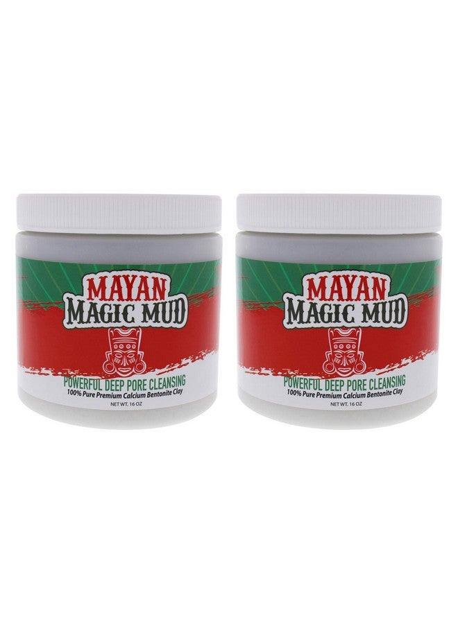 Mayan Magic Mud Powerful Deep Pore Cleansing Calcium Bentonite Clay - Natural Face Mask Peel For Men And Women - USA Made Full Facial Skin Care - Spa Level Beauty Products That Cleanse Skin - 2 Pc - Image 1