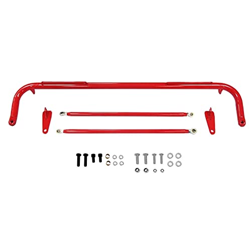 MOOSUN 49" Universal Iron Racing Safety Seat Belt Chassis Roll Harness Bar Rod Fit for Ford Honda Mitsubishi and more, Works with All 4-Point, 5-Point and 6-Point Seat Belts (Red) - Image 1
