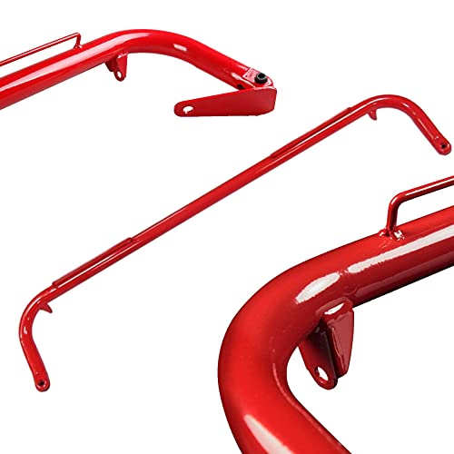 MOOSUN 49" Universal Iron Racing Safety Seat Belt Chassis Roll Harness Bar Rod Fit for Ford Honda Mitsubishi and more, Works with All 4-Point, 5-Point and 6-Point Seat Belts (Red) - Image 3