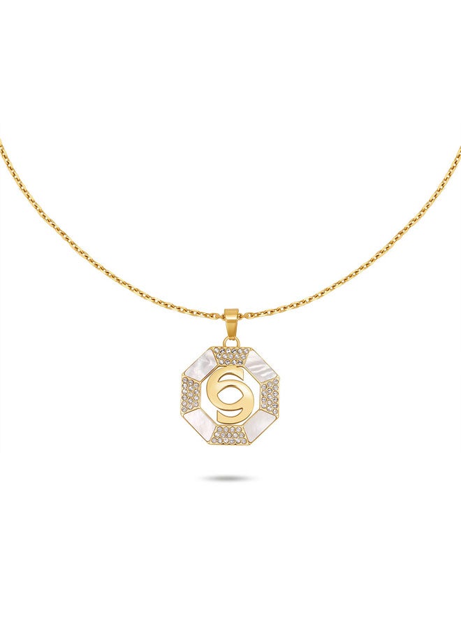 شيروتي 1881 قلادة ليانا ذهبية بشعار سي مقصوص من عرق اللؤلؤ للنساء - Image 1