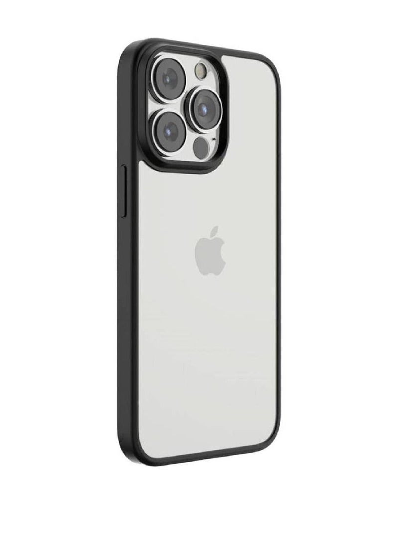 Protective Shock Absorbent Anti-Yellowing Hybrid Plus Case Cover Matte For iPhone 14 Pro Max Black - Image 1