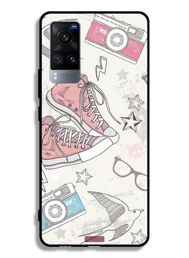 Tolwak Vivo X60 Protective Case Cover Canva Shoes And Camera Art - Image 2