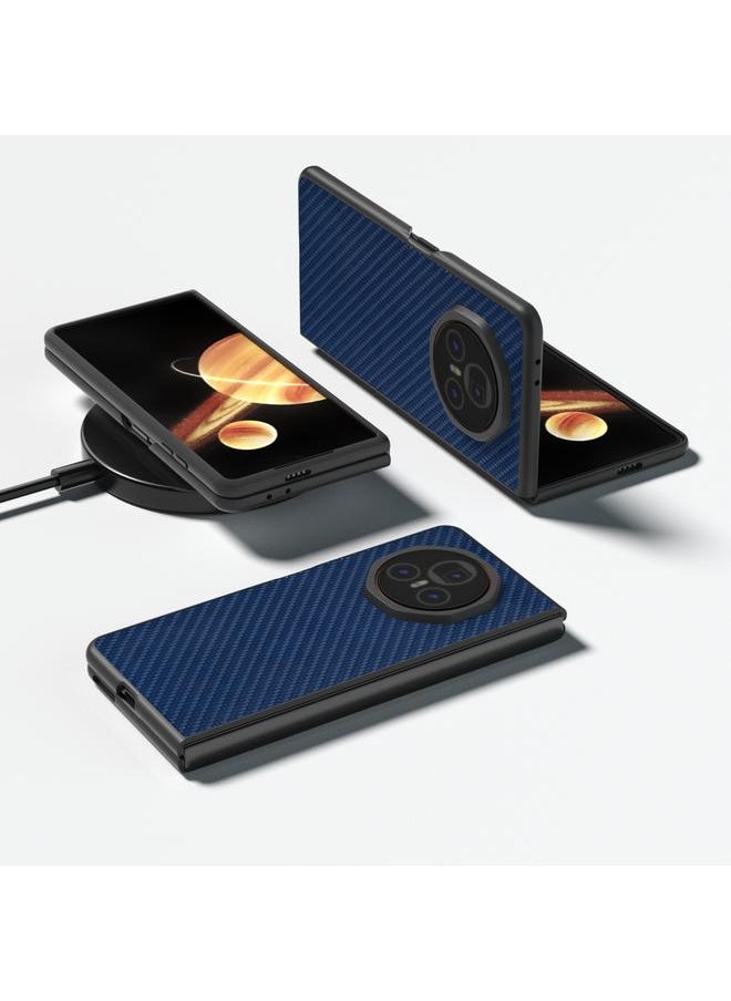 The Bros Phone Case For Honor Magic V3 Black Frame Carbon Fiber Texture PU Phone Phone Case  - Image 2