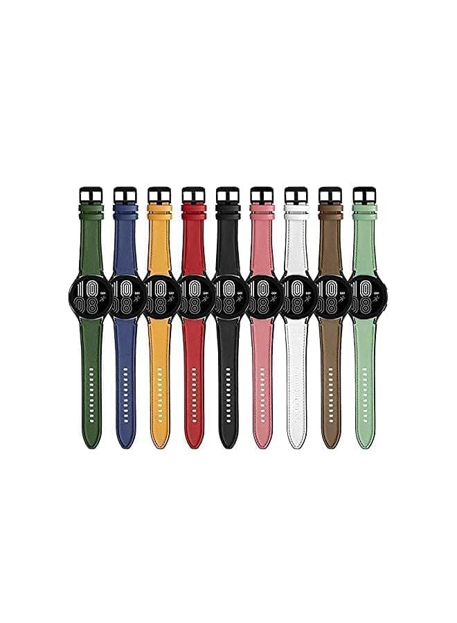 Dado Leather Silicone Replacement Band Compatible With Samsung Galaxy Watch 6 Classic 47/43Mm | 5 Pro 45Mm | 4 Classic 46/42Mm | Watch 6/5/4 44/40Mm, Special Strap Design No Gap (Red)  - Image 5