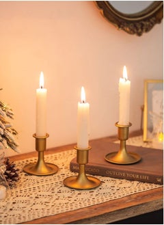 Excefore 2 PCS Gold Taper Candle Holder, Candlestick Taper Candle Holders, Gold Candle Holder, Suitable for Table Centerpiece, Wedding Reception, or Home Decor  - Image 2