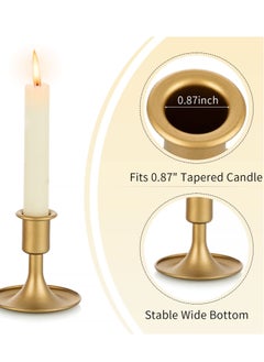 Excefore 2 PCS Gold Taper Candle Holder, Candlestick Taper Candle Holders, Gold Candle Holder, Suitable for Table Centerpiece, Wedding Reception, or Home Decor  - Image 5
