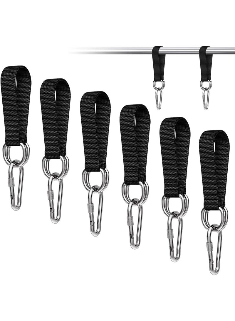 موثوقية التنبؤ 6 قطع من أحزمة الأرجوحة السوداء مع 6 حلقات تسلق، طول 25 سم، تحمل 220 رطلاً، مثالية لأراجيح الأشجار - Image 1