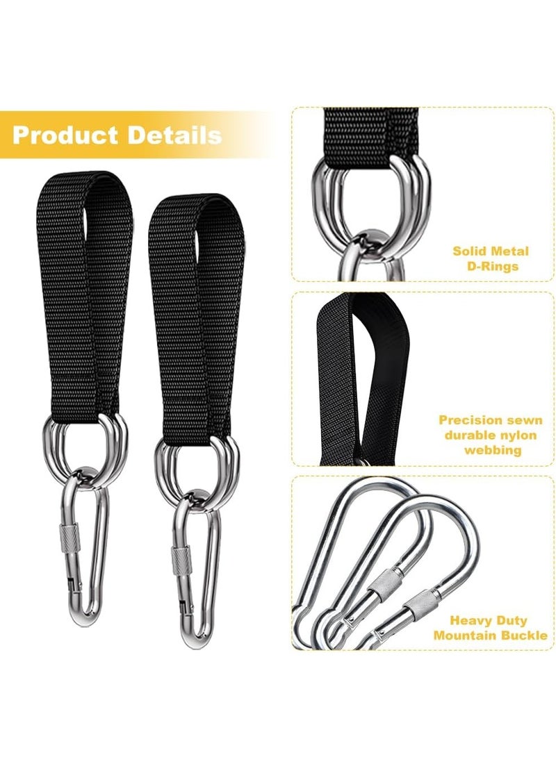 موثوقية التنبؤ 6 قطع من أحزمة الأرجوحة السوداء مع 6 حلقات تسلق، طول 25 سم، تحمل 220 رطلاً، مثالية لأراجيح الأشجار - Image 3