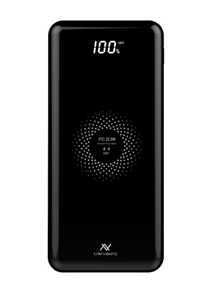 L'avvento Power Bank 10000mAh QI Wireless Fast Charger - Black