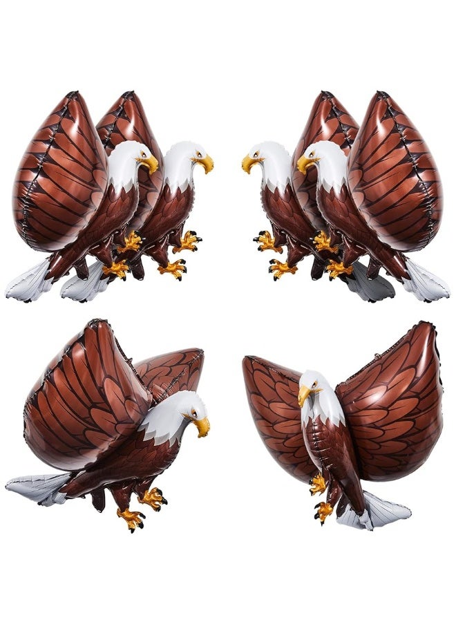 Lewtemi 6 Pcs 3D Giant Eagle Foil Balloons 32 x 26 Inch, Inflatable Eagle Balloons for Kids Animal Big Bird Party Decorations Fourth of July Baby Shower Birthday Party Supplies - Image 2