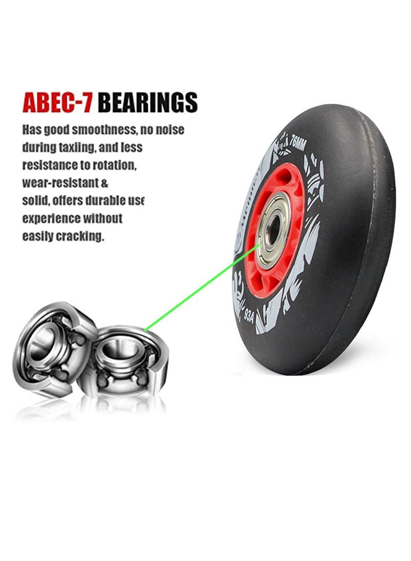 Generic Inline Skate Shoes Wheel 76mm With Bearing Single piece  - Image 2