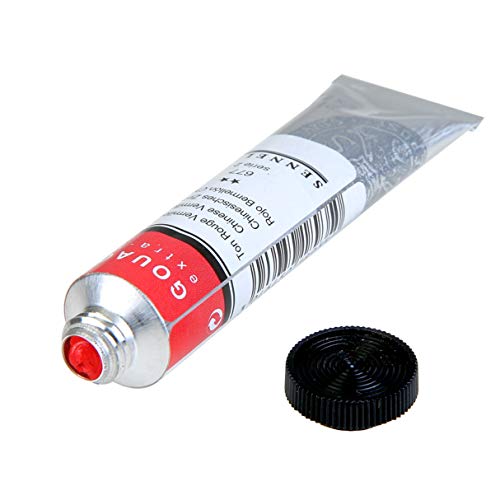 Sennelier Extra fine Gouache Tube 21ml (S2 Chinese Vermilion) | Ideal for Watercolor and Mixed Media Paper Pads Also with Primed Canvas,Illustration Boards - Image 2