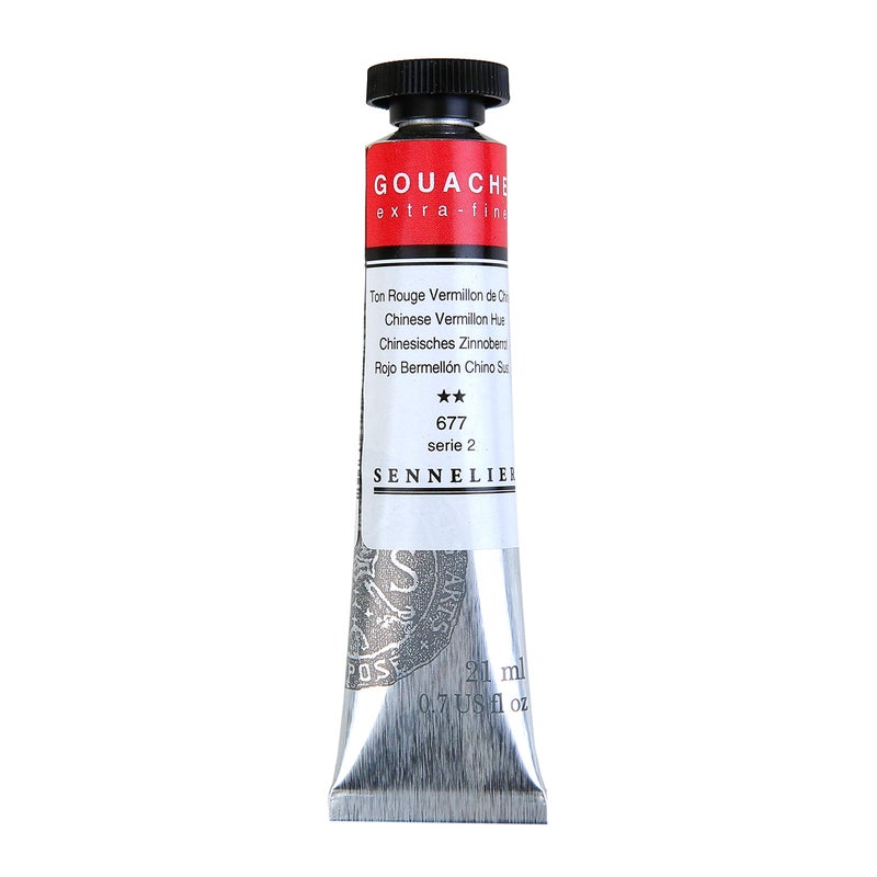 Sennelier Extra fine Gouache Tube 21ml (S2 Chinese Vermilion) | Ideal for Watercolor and Mixed Media Paper Pads Also with Primed Canvas,Illustration Boards - Image 5