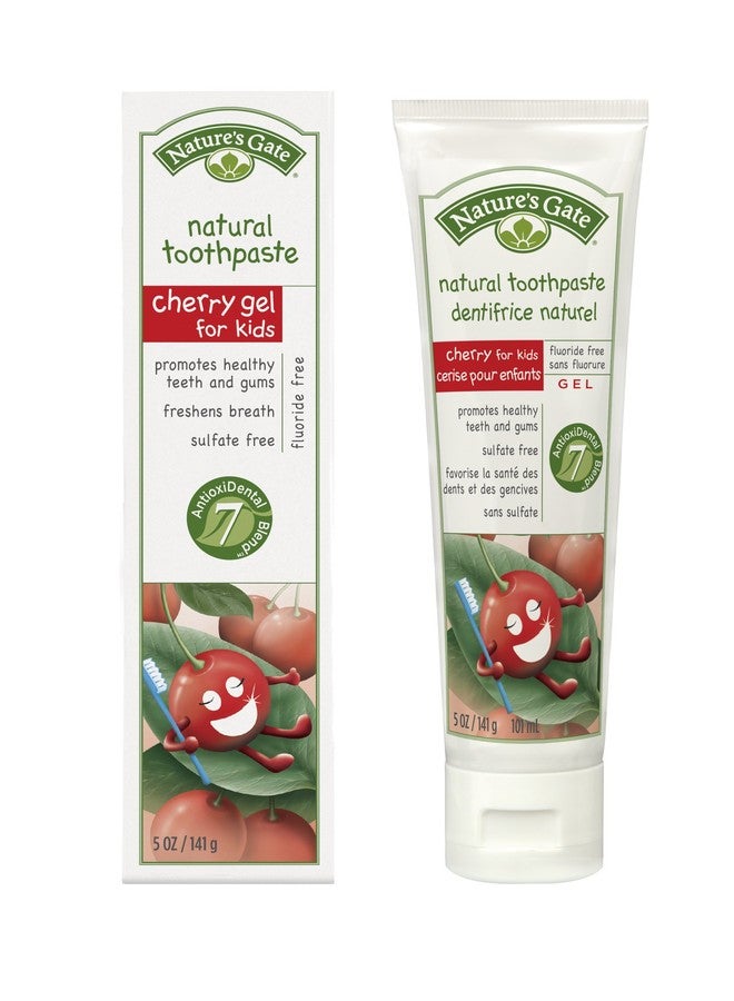 Nature's Gate Natural Toothpaste without Fluoride, Cherry Gel, 5 oz (141 g) (Pack of 4)