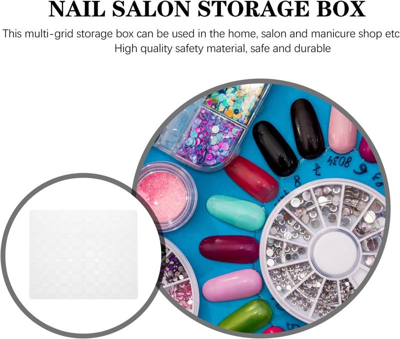 MINAOLULUS Manicure Storage Box Nail Charms Container 112-compartment Nail Art Organizer Case for Salon Home Craft Supplies - Image 3