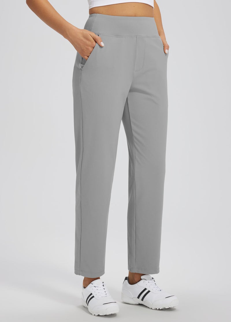 Libin Womens Casual Travel Pants Stretchy Golf Ankle Pants 7/8 Dress Pant Slacks Athletic Workout Sweatpants with 4 Pockets Grey L - Image 2