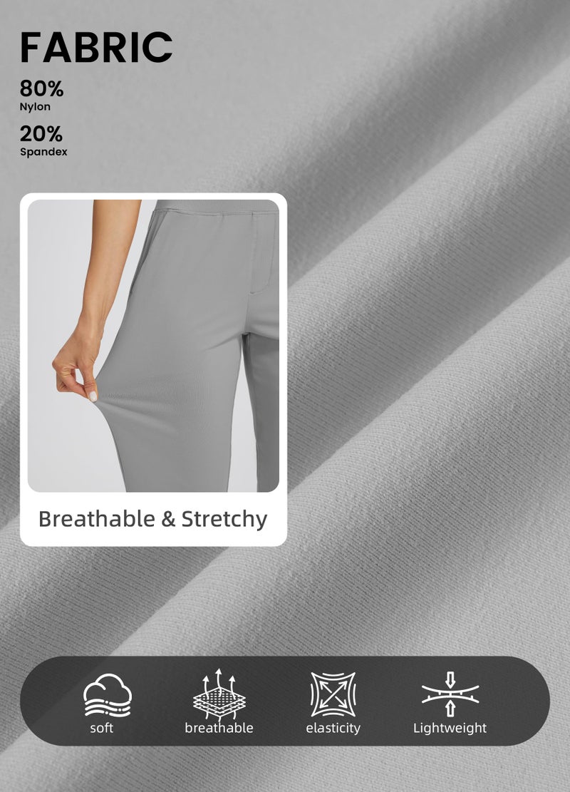 Libin Womens Casual Travel Pants Stretchy Golf Ankle Pants 7/8 Dress Pant Slacks Athletic Workout Sweatpants with 4 Pockets Grey L - Image 5