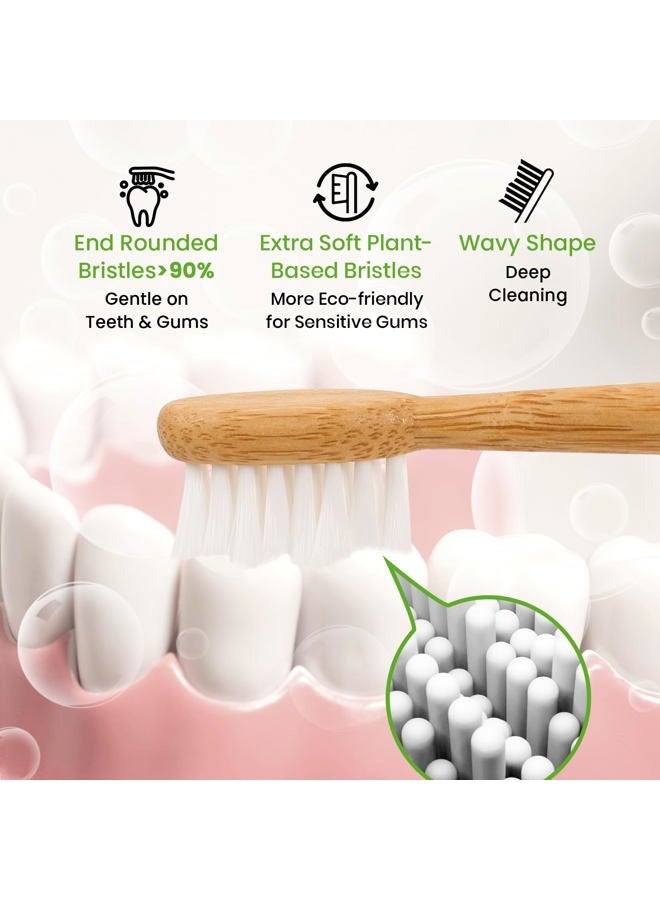 PONPACE Bamboo Toothbrush Heads Compatible with Philips Sonicare, Extra Soft Castor-Oil Bristles for Sensitive Teeth, Eco-Friendly & Gentle Cleaning - Image 4