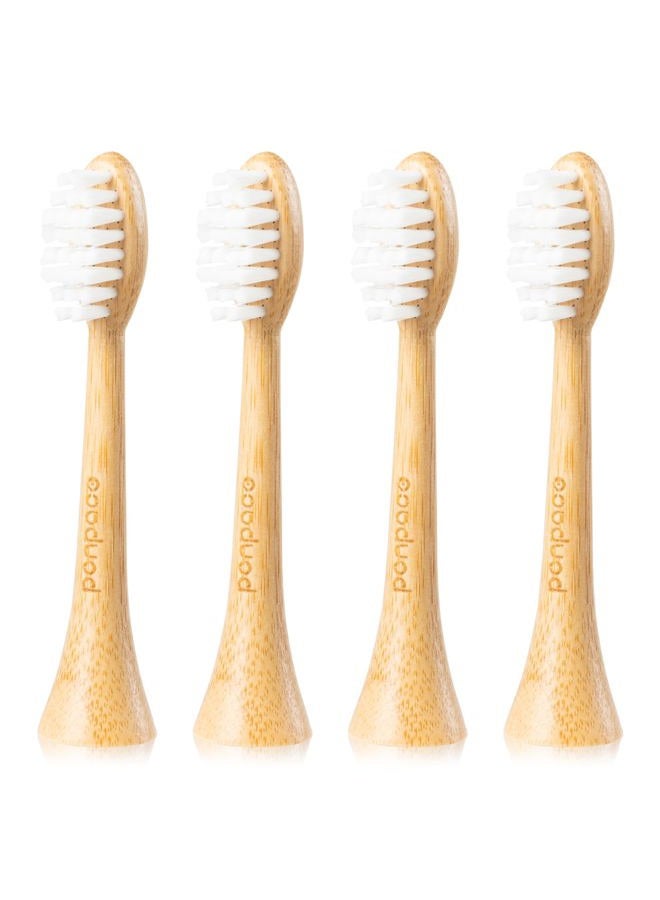 PONPACE Bamboo Toothbrush Heads Compatible with Philips Sonicare, Extra Soft Castor-Oil Bristles for Sensitive Teeth, Eco-Friendly & Gentle Cleaning - Image 1