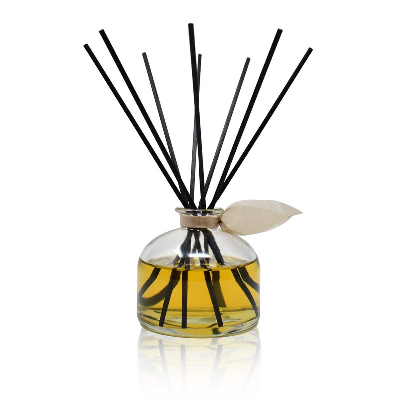 LOVSPA Reed Diffuser Set, Sandalwood & Amber Scented Oil Diffuser with Sticks, Home Fragrance Accessories for Bathroom Shelf Decor, Aroma Diffusers for Home or Office Fall Decor, USA Made - Image 3