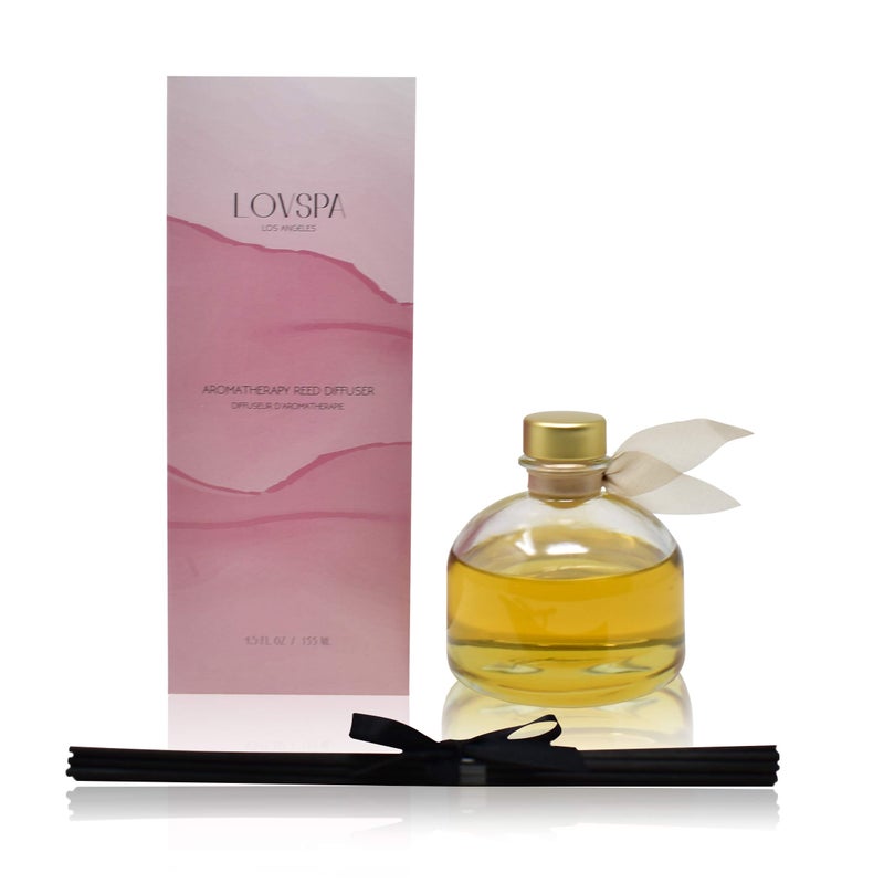 LOVSPA Reed Diffuser Set, Sandalwood & Amber Scented Oil Diffuser with Sticks, Home Fragrance Accessories for Bathroom Shelf Decor, Aroma Diffusers for Home or Office Fall Decor, USA Made - Image 2