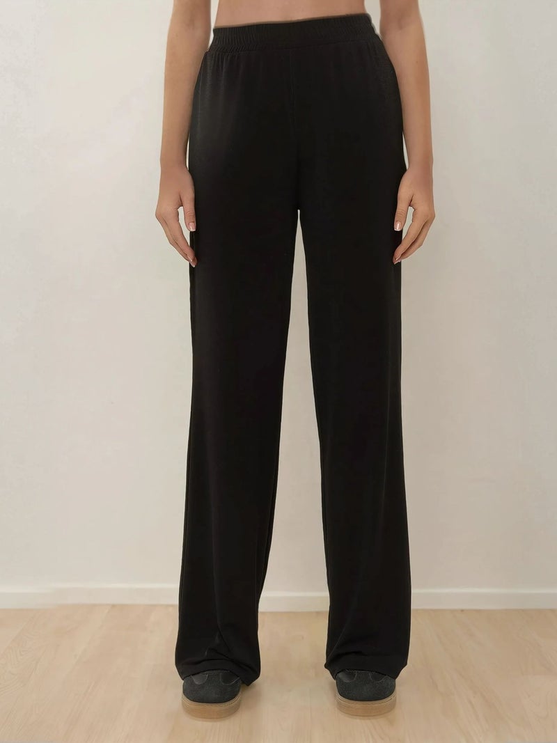 HICCUP Wide Leg Flexible Elastic Waist Trousers - Image 1