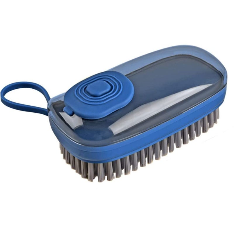 Leeonz Leeonz Automatic Liquid Addition Shoe Cleaning Brush, Fillable Laundry Brush Kitchen Shoes Press Add Liquid, Household Dishwashing Brush Soft-Haired Laundry Cleaning Brush (Blue) - Image 1