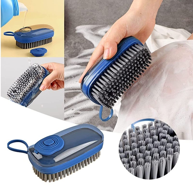 Leeonz Leeonz Automatic Liquid Addition Shoe Cleaning Brush, Fillable Laundry Brush Kitchen Shoes Press Add Liquid, Household Dishwashing Brush Soft-Haired Laundry Cleaning Brush (Blue) - Image 3