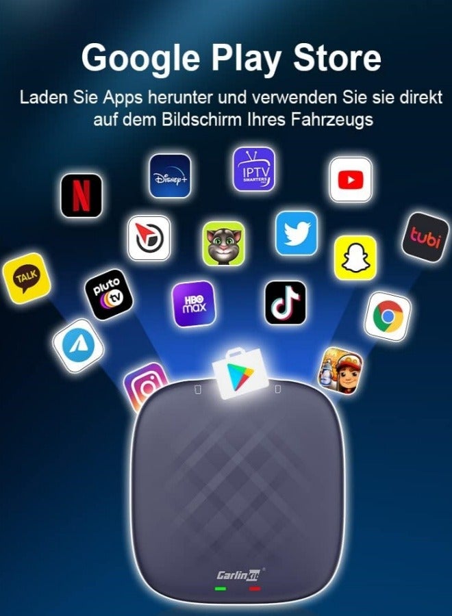 كار لينكيت 2024 علبة Ai CarPlay بنظام Android 13.0 سعة 4 64G سلسلة Pro مع شريحة Qualcomm متميزة بثماني أنوية، محول وسائط متعددة 3 في 1، متجر Google Play، Android Auto، مخصص فقط للسيارات التي تحتوي على CarPlay السلكي OEM - Image 3