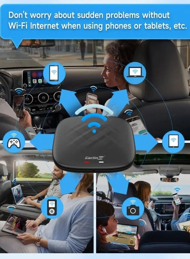 كار لينكيت 2024 علبة Ai CarPlay بنظام Android 13.0 سعة 4 64G سلسلة Pro مع شريحة Qualcomm متميزة بثماني أنوية، محول وسائط متعددة 3 في 1، متجر Google Play، Android Auto، مخصص فقط للسيارات التي تحتوي على CarPlay السلكي OEM - Image 4