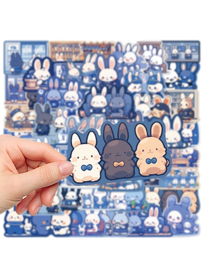 NIBEMINENT 50 Pcs Blue Rabbit Deco Kit Waterproof Stickers, High Definition Printing Bright Colors, Suitable for Laptop Skateboard Luggage Water Bottle Guitar DIY - Image 2
