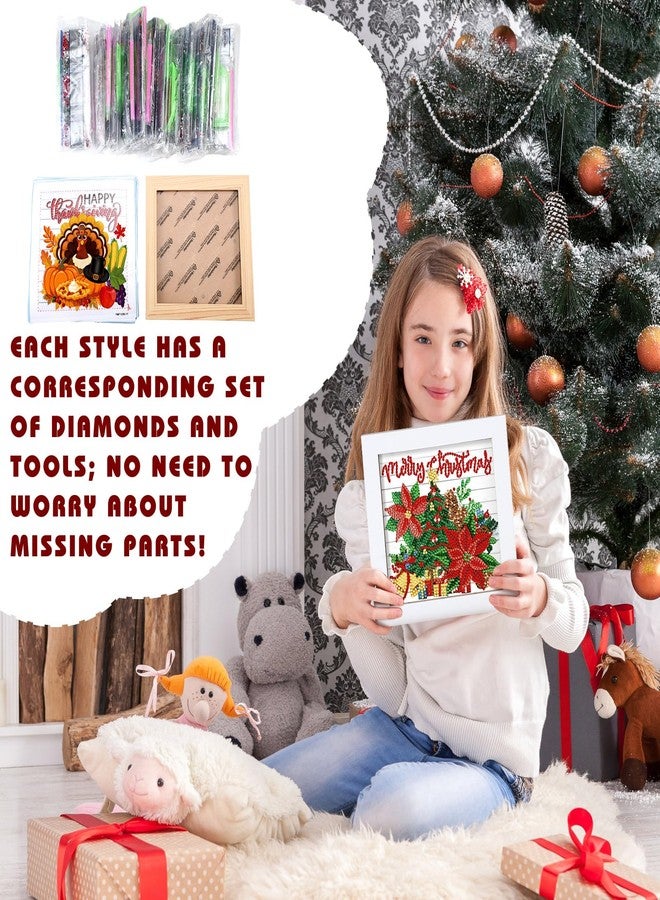 Trandraft 13 Pcs Interchangeable Seasonal Diamond Painting Kits for Adults Christmas 5D Diamond Art Calendar Kits with Frame for Christmas Winter Holiday Table Decor Art Craft Gift(Lively Style) - Image 2