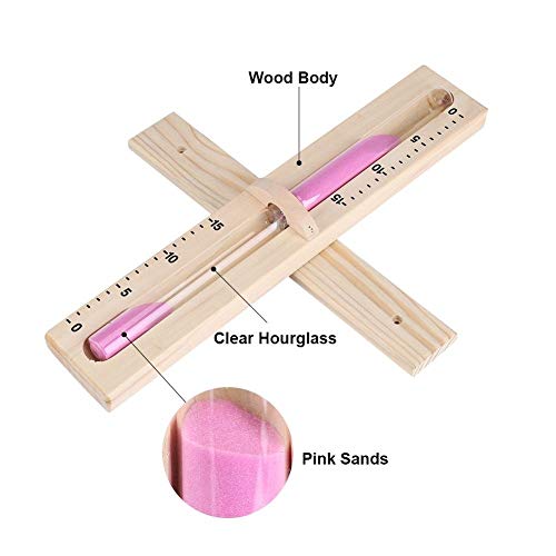Hztyyier Sauna Hourglass Sand Timer 15 Min Wooden Sauna Sand Timer Wall-Mounted Rotating Hourglass Room Glass Clock Rotating Heat Wooden Hour Glass Sandglass with Sands - Image 5