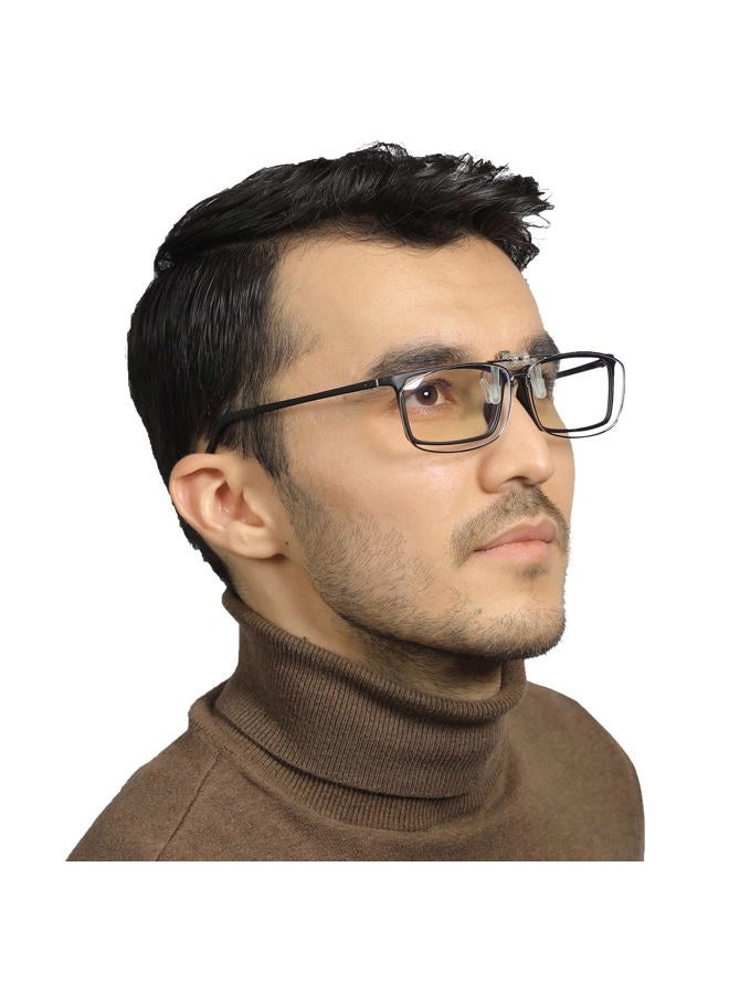 LUFF 2-Pack Anti-Blue Clip On Reading Glasses Can Flipped Reader for Women/Men, Silver, 2.5X - Image 5