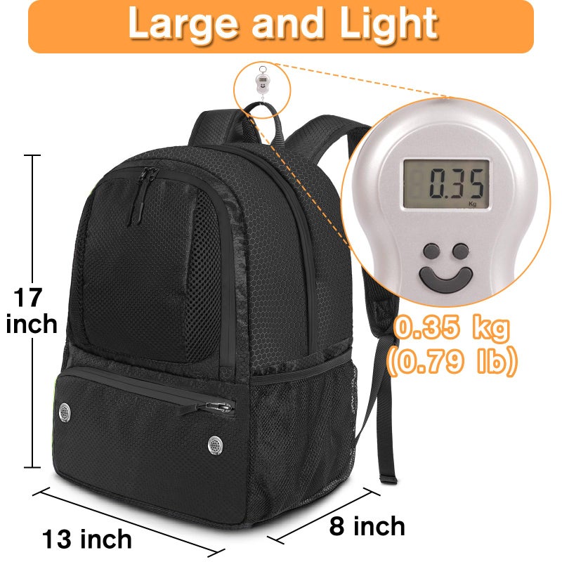 YOREPEK Soccer Backpack, Lightweight Soccer Bag with Ball Holder for Mens Womens, Water resistant Sport Equipment Bags Fit Basketball Volleyball Football Accessories to Match Training - Image 2