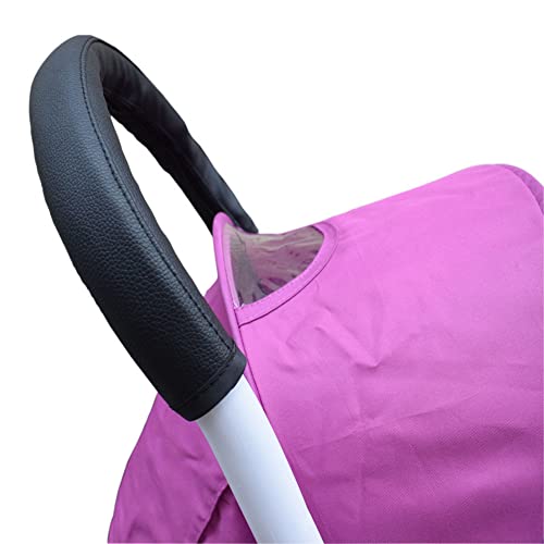 Stroller Handle CoverHandle Sleeve Cover Grip Bar Replacement Compatible with BBZ Yoya Stroller Armrest Bumper Bar Accessories Zipper Open Vegan Leather Black