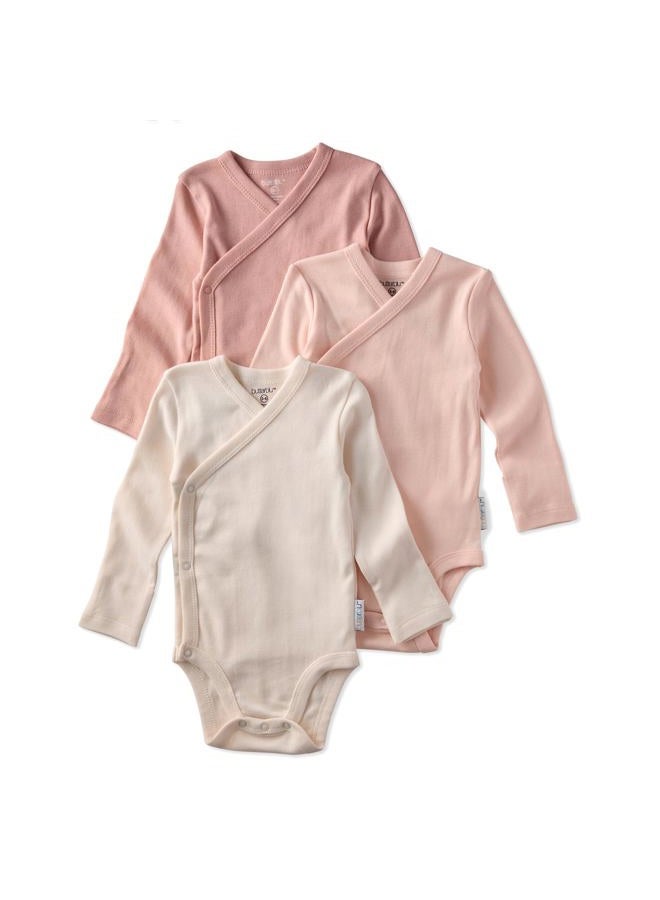 Butterblu Unisex Baby Sterling 3-pack Kimono Bodysuits 100% Organic Cotton Side Snap Clothes for Newborn and Baby Girls, Boys, Unisex​, Sorbet, 3-6 Months - Image 1
