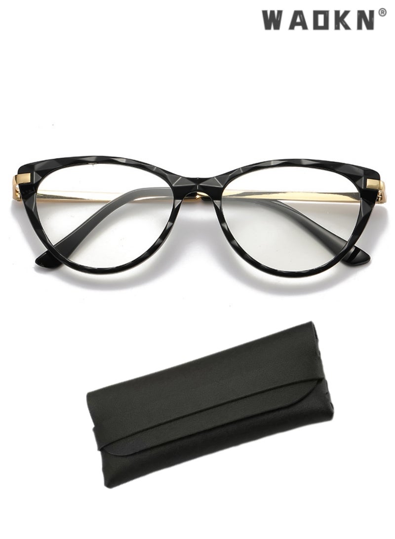 دبليو أيه أو كي أن نظارات شمسية مربعة مضادة للضوء الأزرق مضادة للضوء الأزرق للقراءة والكمبيوتر والألعاب والتلفزيون والهواتف نظارات شمسية عصرية مضادة لإجهاد العين والصداع للرجال والنساء لامعة - Image 1