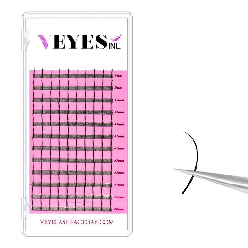 VEYES INC Spikes Lash Extensions 007 C Curl 816mm Mixed Length Premium Eyelashes Tray Professional Supplies for Lash Techs Matte Black