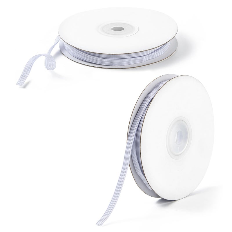 XKDOUS 1/4 Inch 11 Yards Elastic Band for Sewing, White Knit Elastic Bands Cord for Sewing Waistband and Pants Waist, High Elasticity - Image 3