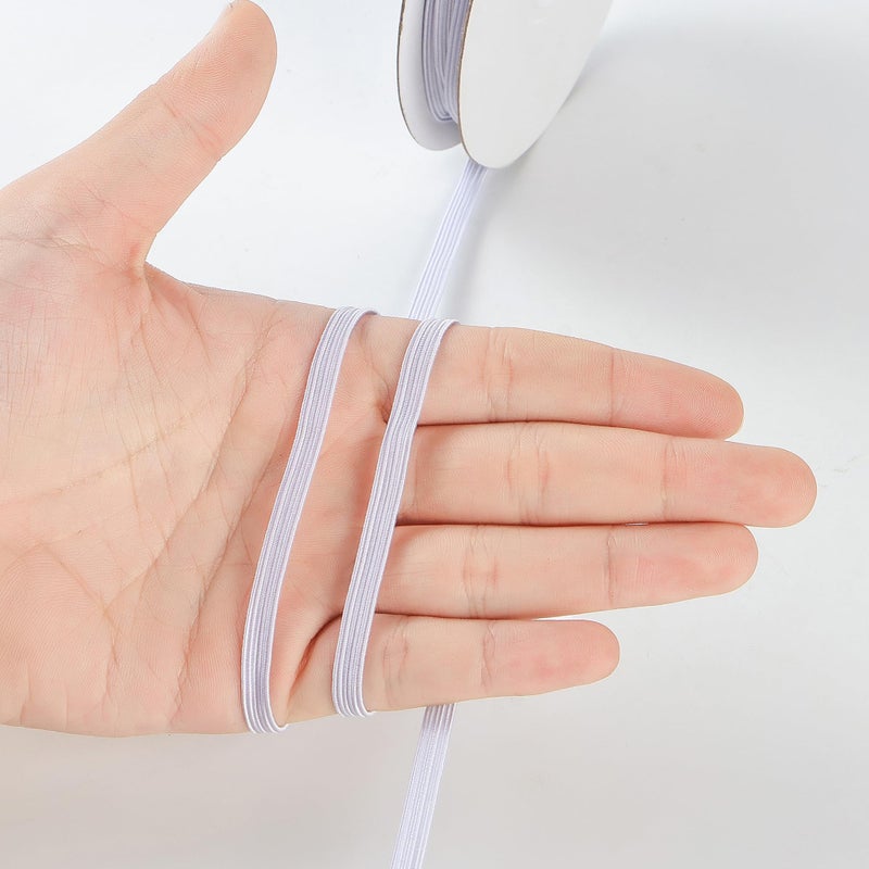 XKDOUS 1/4 Inch 11 Yards Elastic Band for Sewing, White Knit Elastic Bands Cord for Sewing Waistband and Pants Waist, High Elasticity - Image 5
