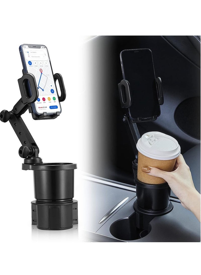 Captaintech Cup Holder Expander for Car THIS HILL 360° Rotation Cup Holder Phone Mount Compatible with iPhone/Samsung All Smartphones - Image 1