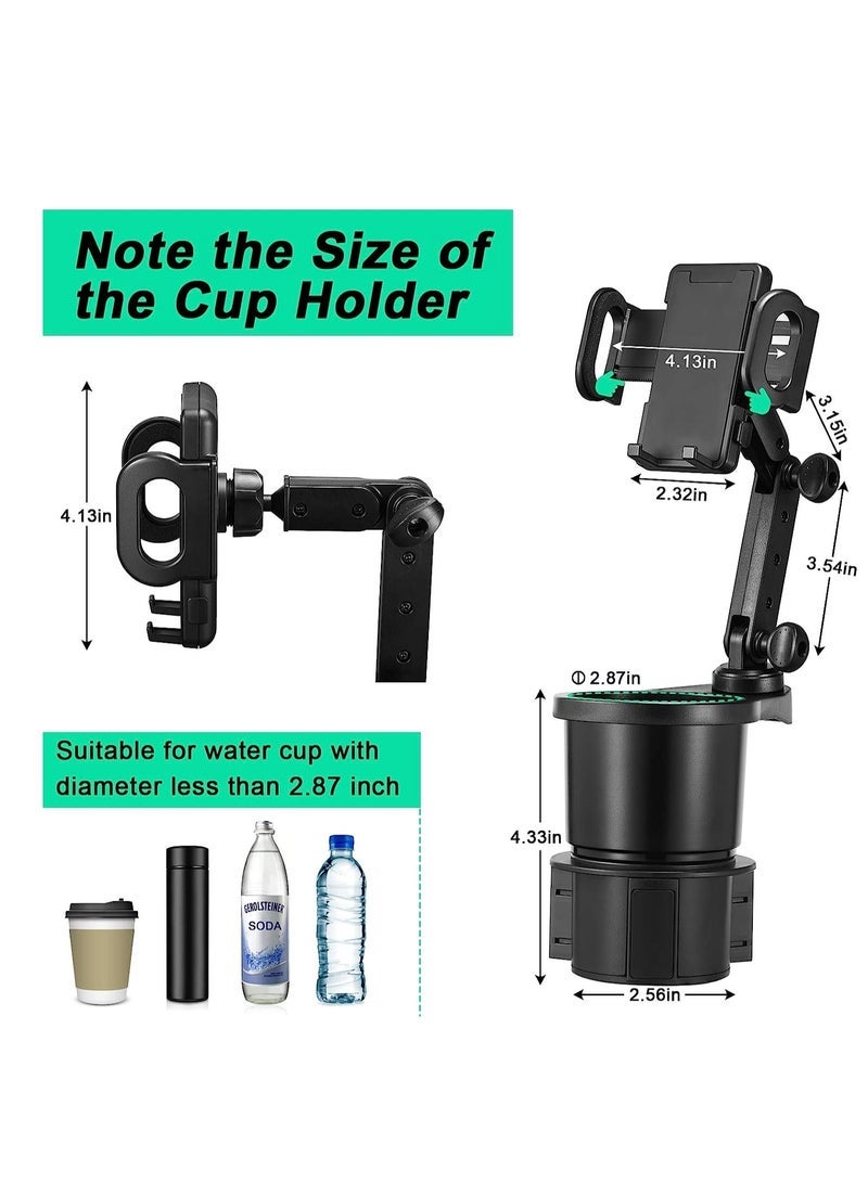 Captaintech Cup Holder Expander for Car THIS HILL 360° Rotation Cup Holder Phone Mount Compatible with iPhone/Samsung All Smartphones - Image 3