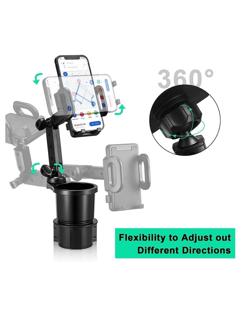 Captaintech Cup Holder Expander for Car THIS HILL 360° Rotation Cup Holder Phone Mount Compatible with iPhone/Samsung All Smartphones - Image 4