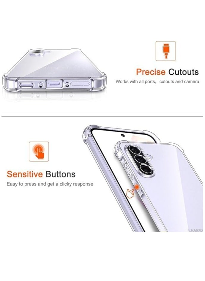 Clear Silicone Case for Samsung Galaxy A36 5G with Shockproof Protective Corners, Thin Soft Transparent Protective Flexible TPU Transparent Mobile Phone Case Scratch-Resistant Case Cover