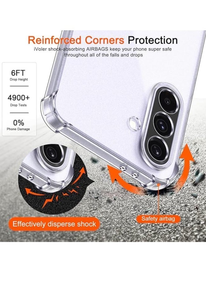Clear Silicone Case for Samsung Galaxy A36 5G with Shockproof Protective Corners, Thin Soft Transparent Protective Flexible TPU Transparent Mobile Phone Case Scratch-Resistant Case Cover