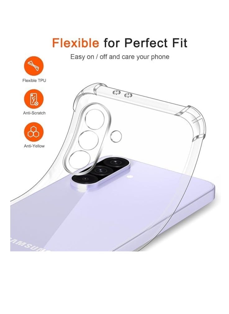 Clear Silicone Case for Samsung Galaxy A36 5G with Shockproof Protective Corners, Thin Soft Transparent Protective Flexible TPU Transparent Mobile Phone Case Scratch-Resistant Case Cover