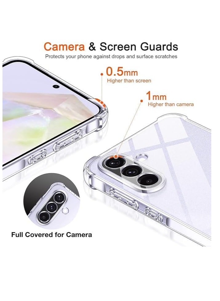 Clear Silicone Case for Samsung Galaxy A36 5G with Shockproof Protective Corners, Thin Soft Transparent Protective Flexible TPU Transparent Mobile Phone Case Scratch-Resistant Case Cover