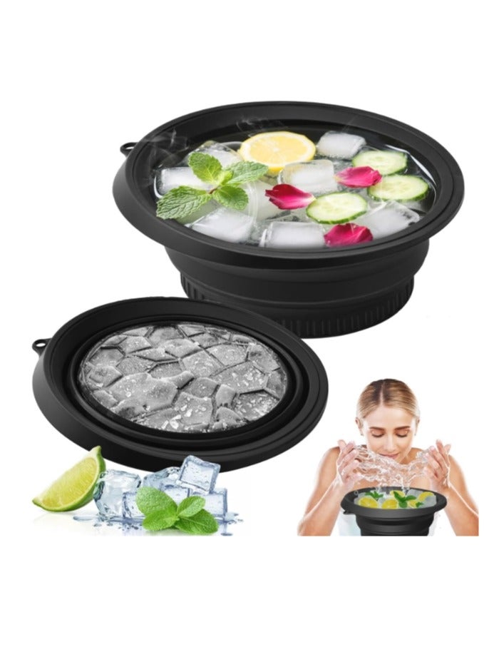 OASIS-TH Ice Face Bowl - Puffiness Relief, Skin-Soothing Ice Basket with Built-In Ice Tray, After Sun Care, Quick Cooling Foldable Design for Enjoying a Refreshing Ice Bath Experience - Image 1